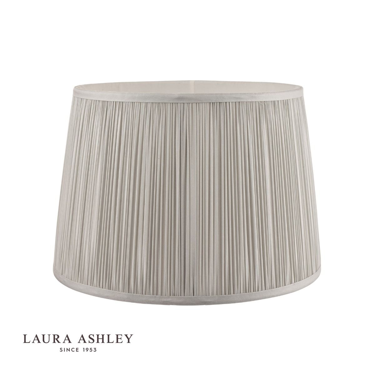 Laura Ashley Hemsley Pleated Silk Empire Drum Shade Silver 20cm/8 inch