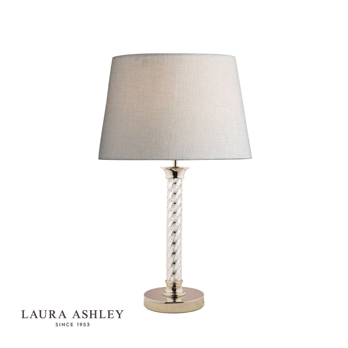 Laura Ashley Louis Table Lamp Twisted Glass Polished Nickel Base Only