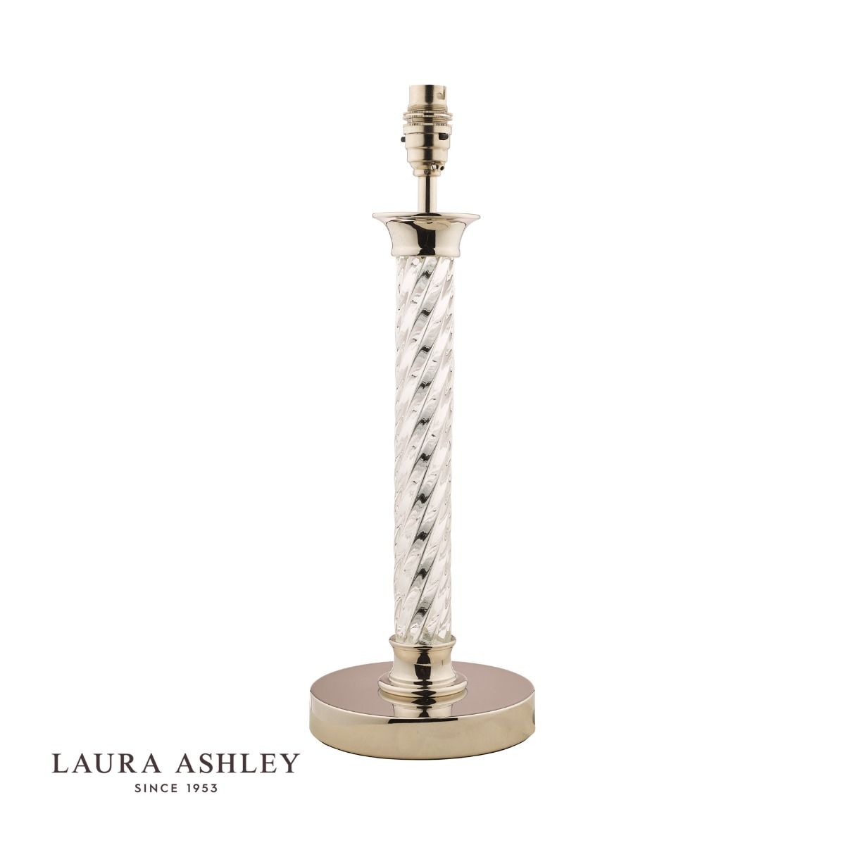 Laura Ashley Louis Table Lamp Twisted Glass Polished Nickel Base Only
