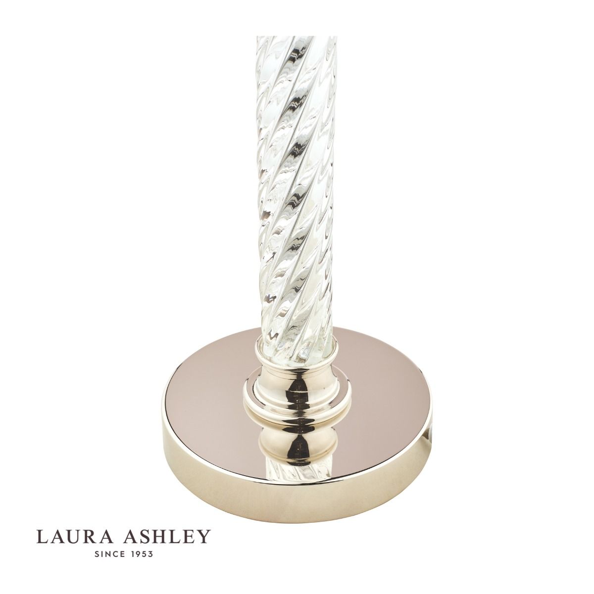 Laura Ashley Louis Table Lamp Twisted Glass Polished Nickel Base Only