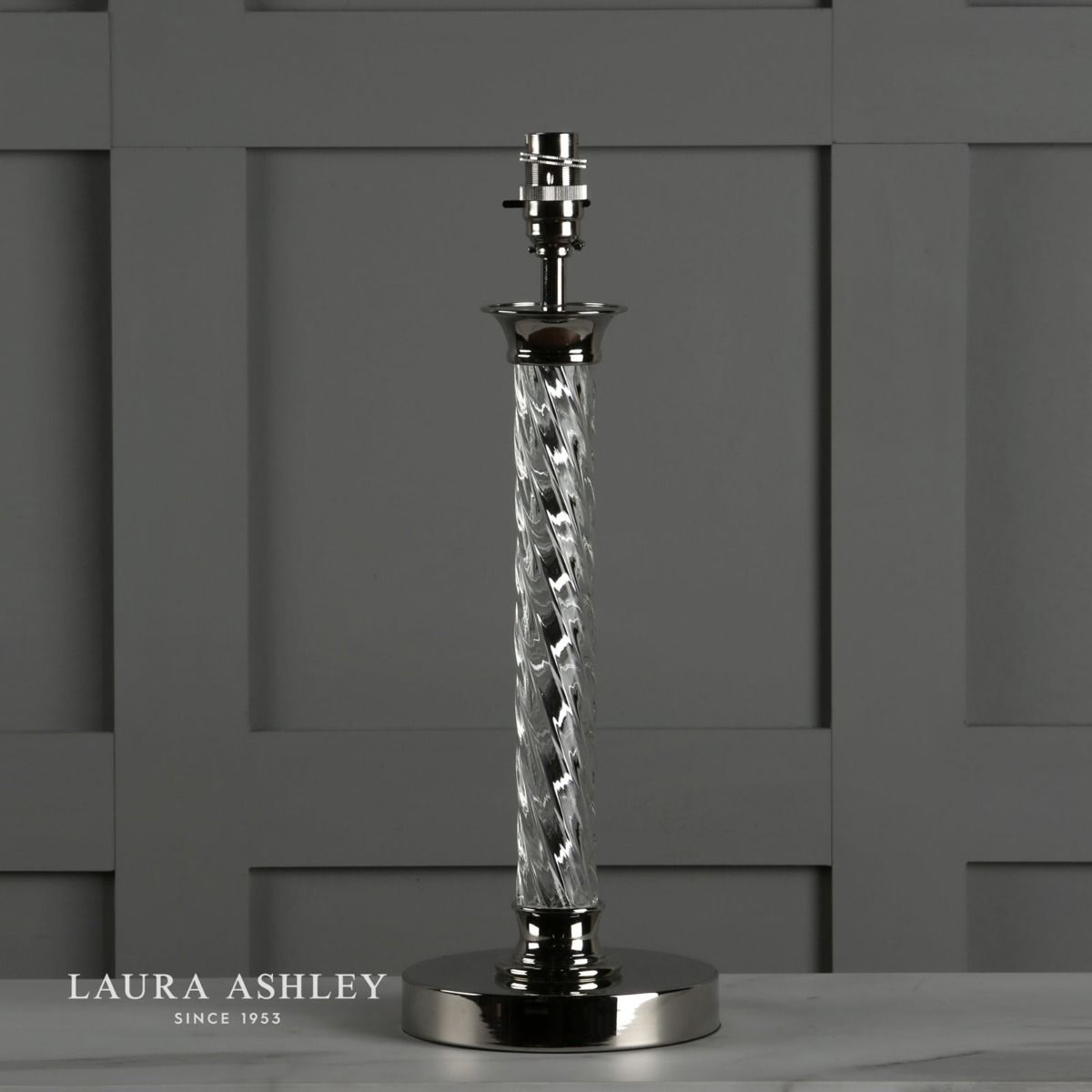 Laura Ashley Louis Table Lamp Twisted Glass Polished Nickel Base Only