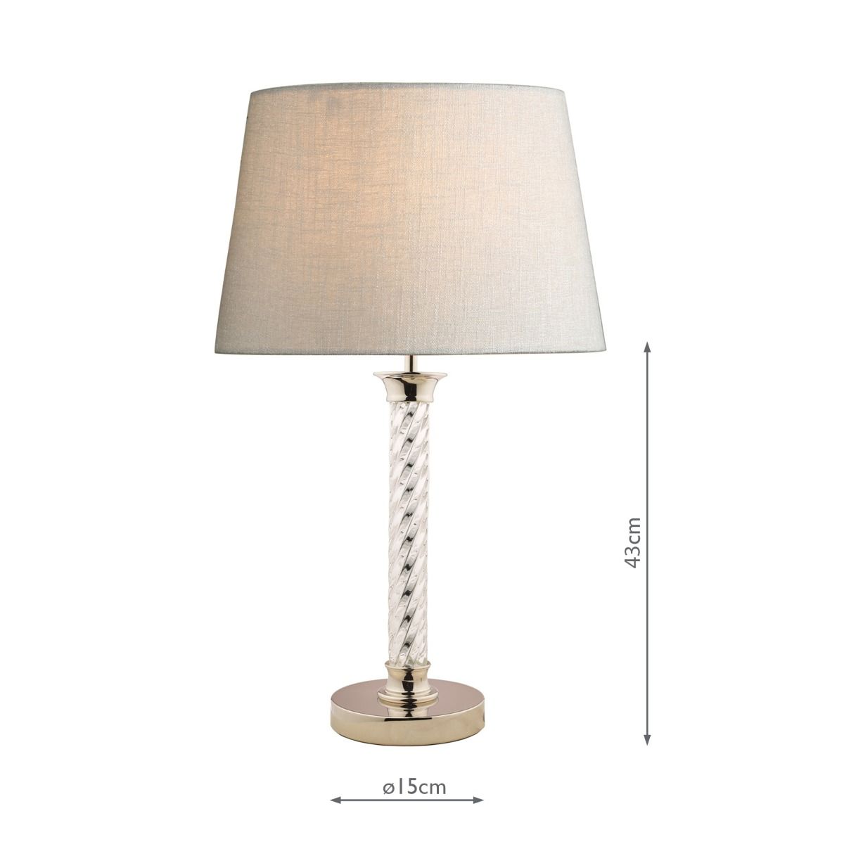 Laura Ashley Louis Table Lamp Twisted Glass Polished Nickel Base Only