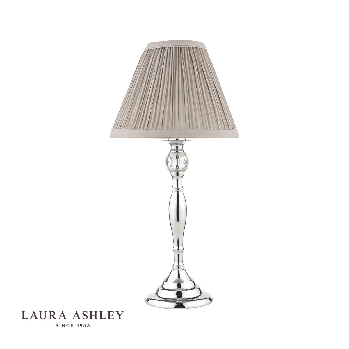 Laura Ashley Ellis Table Lamp Polished Chrome With Grey Shade