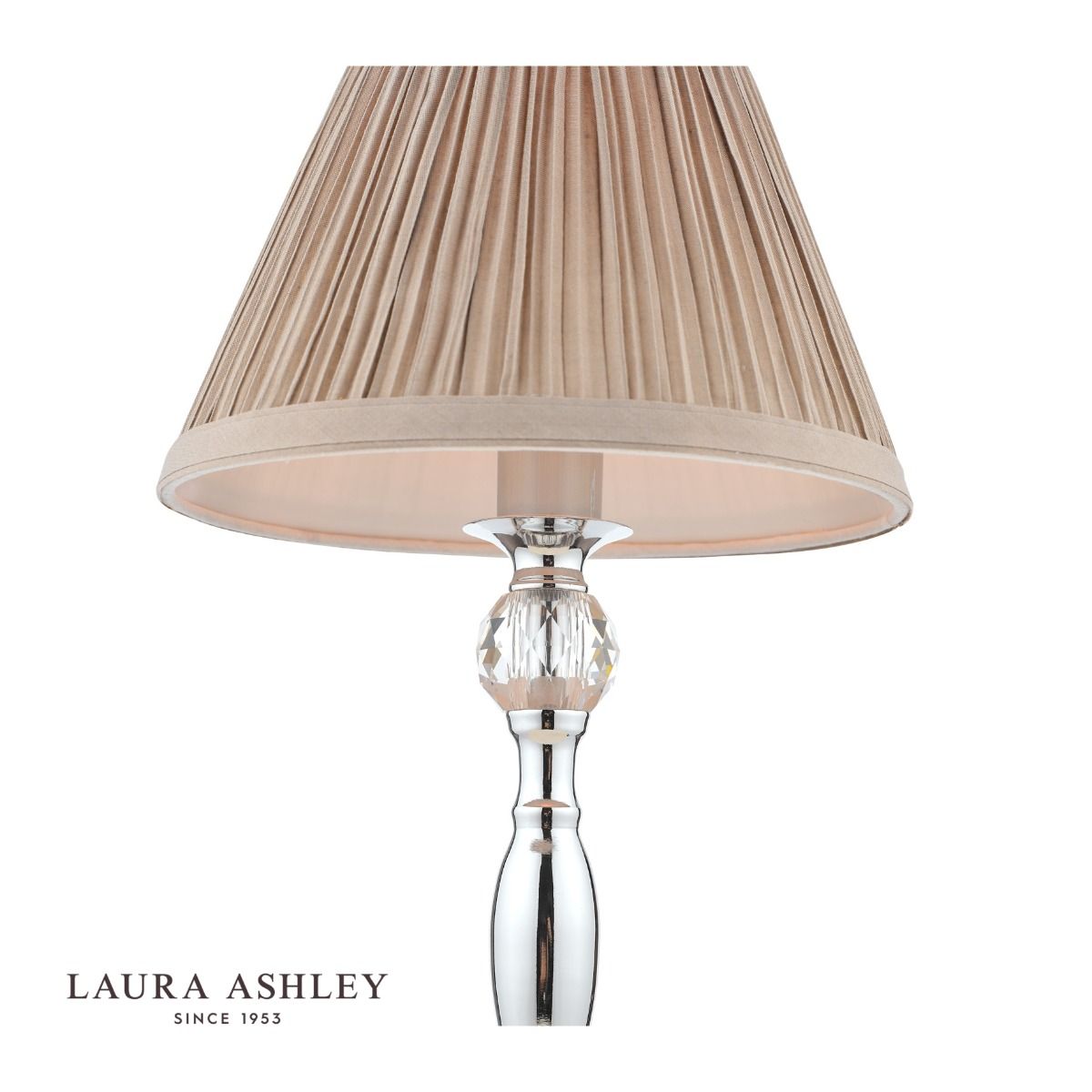 Laura Ashley Ellis Table Lamp Polished Chrome With Grey Shade