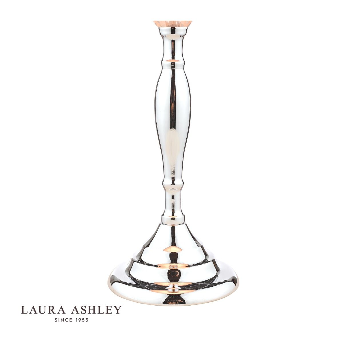 Laura Ashley Ellis Table Lamp Polished Chrome With Grey Shade