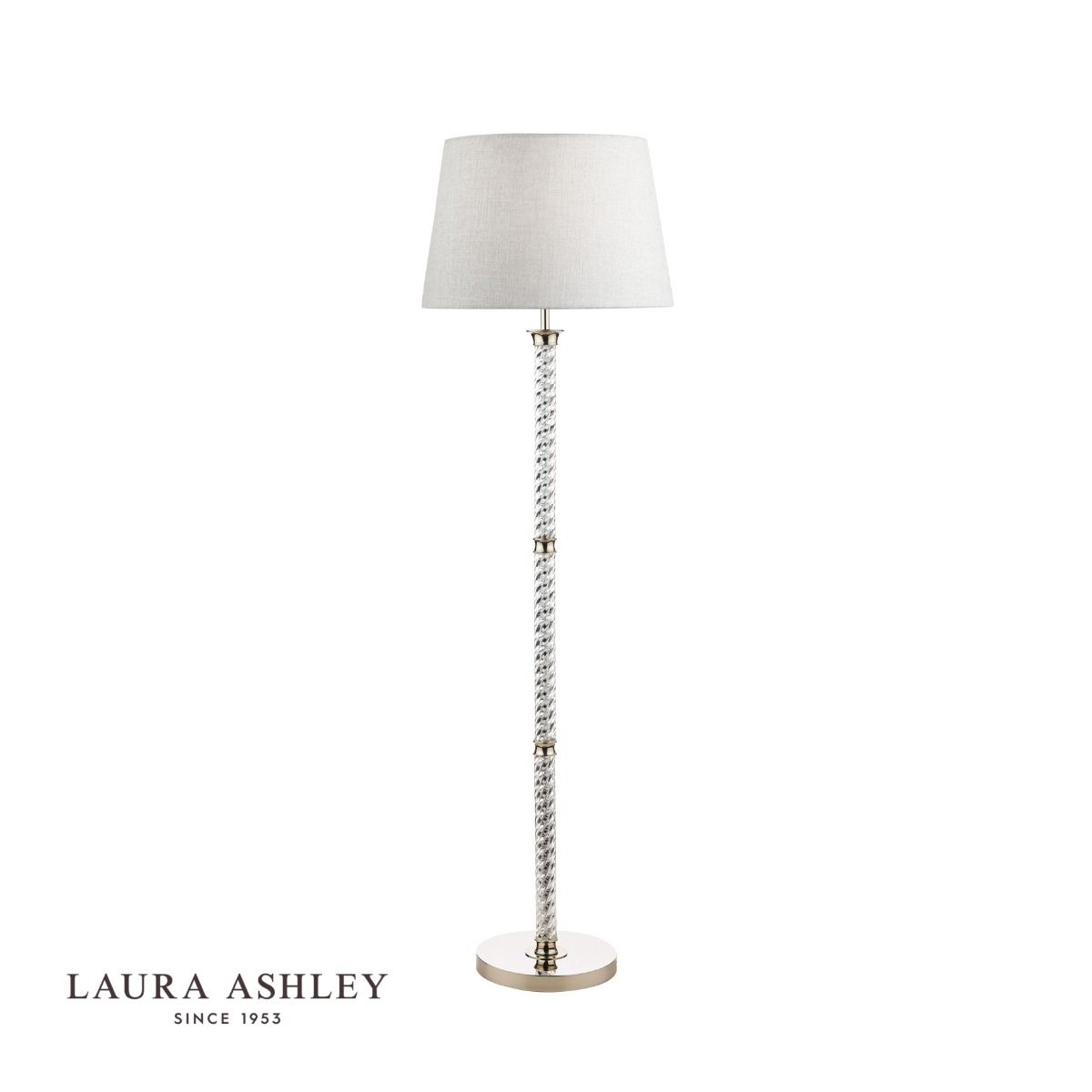 Laura Ashley Louis Floor Lamp Twisted Glass Polished Nickel Base Only