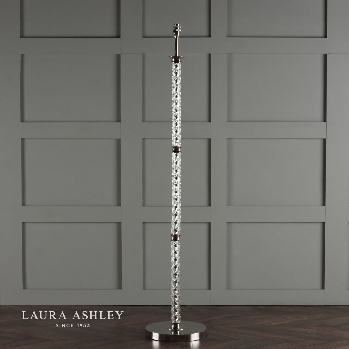 Laura Ashley Louis Floor Lamp Twisted Glass Polished Nickel Base Only