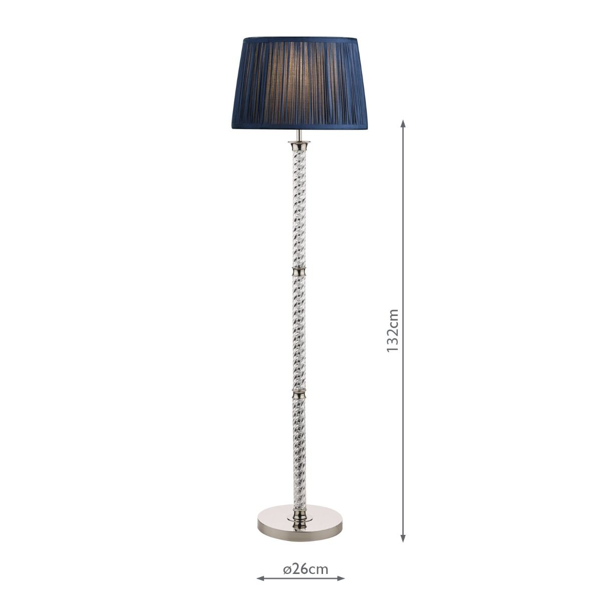 Laura Ashley Louis Floor Lamp Twisted Glass Polished Nickel Base Only