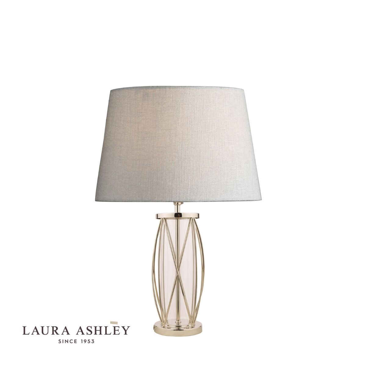 Laura Ashley Beckworth Small Table Lamp Polished Nickel Glass Base Only