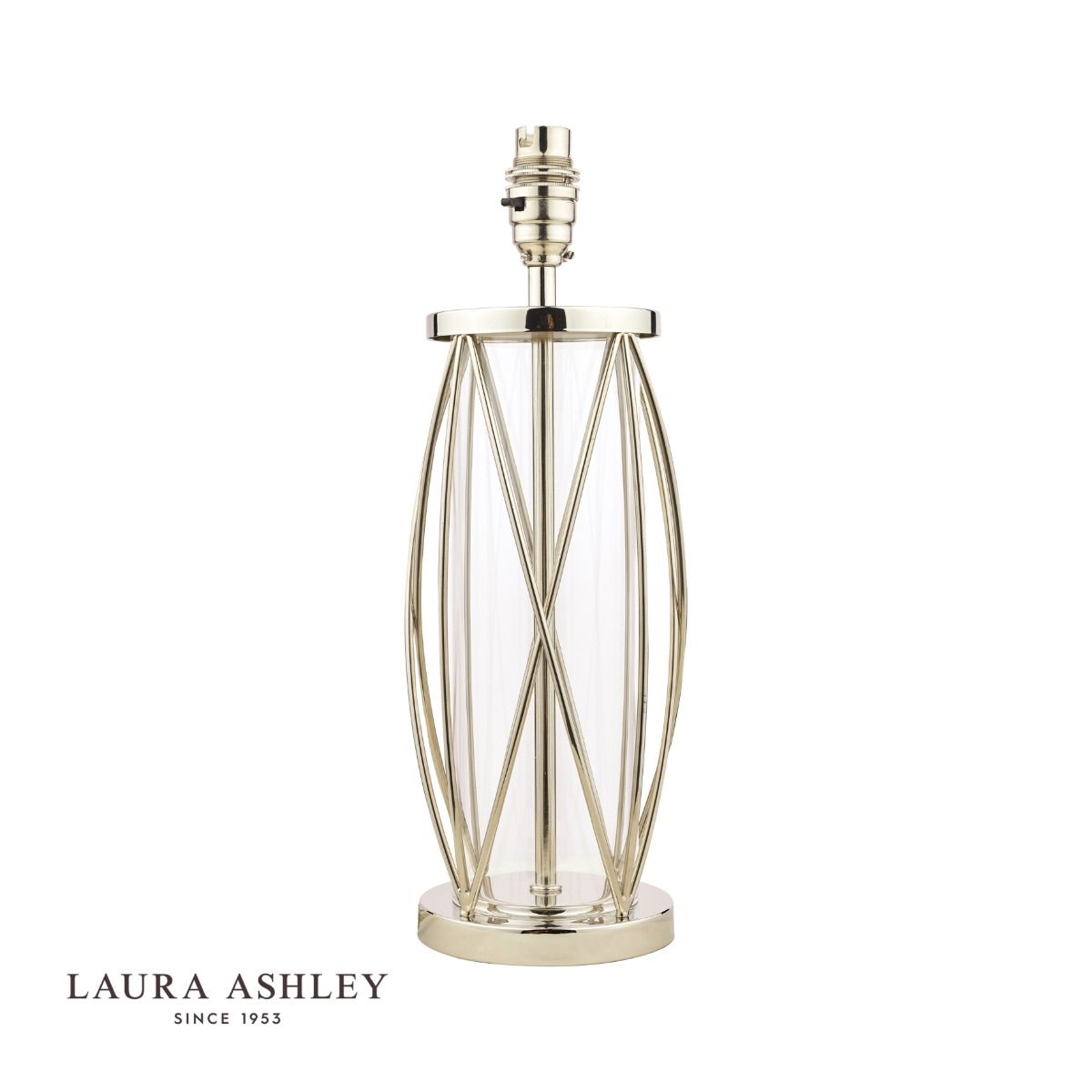 Laura Ashley Beckworth Small Table Lamp Polished Nickel Glass Base Only