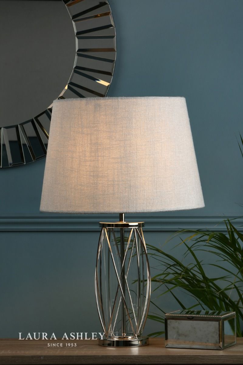 Laura Ashley Beckworth Small Table Lamp Polished Nickel Glass Base Only
