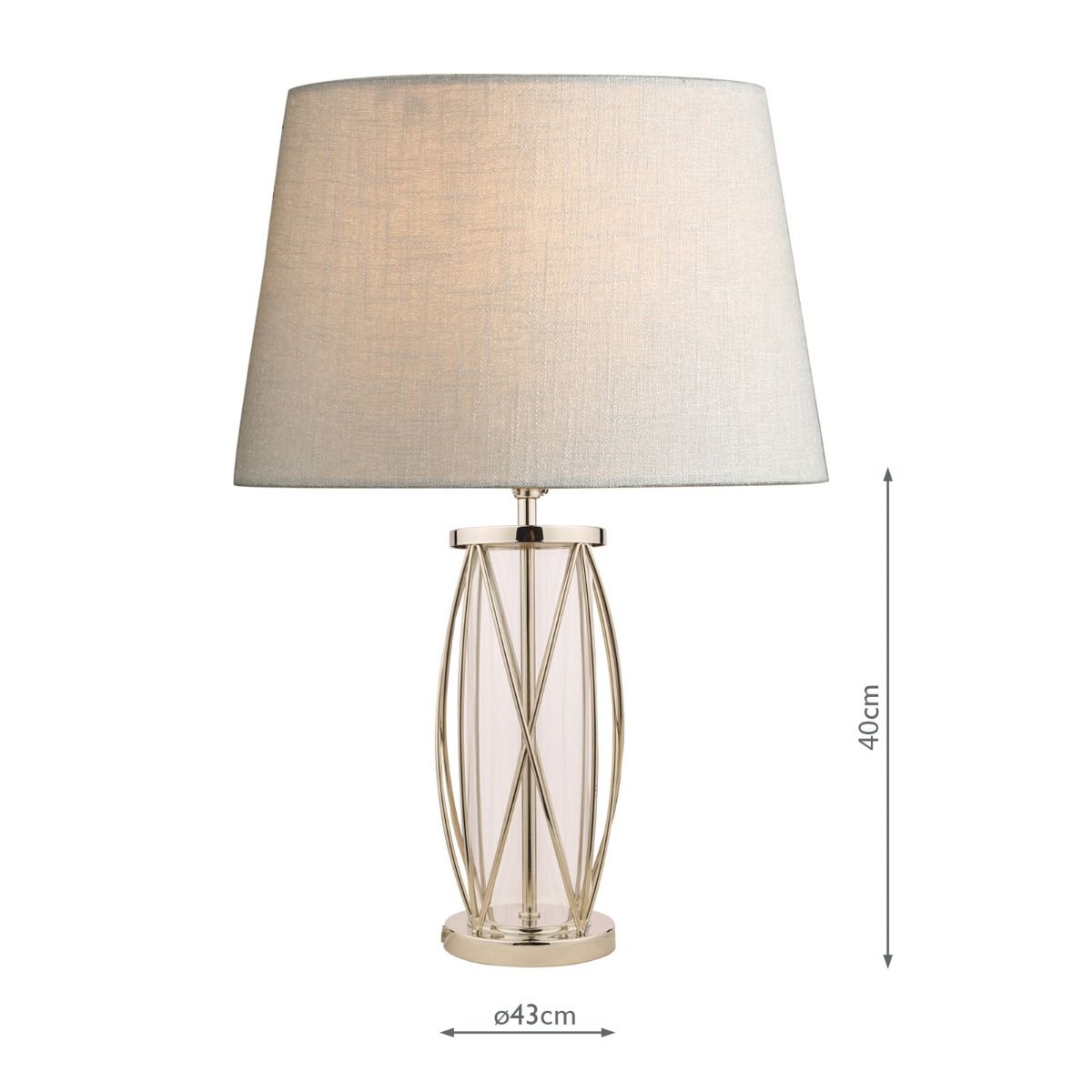 Laura Ashley Beckworth Small Table Lamp Polished Nickel Glass Base Only