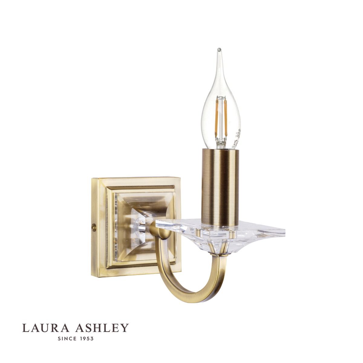 Laura Ashley - Carson Wall Light Antique Brass Glass