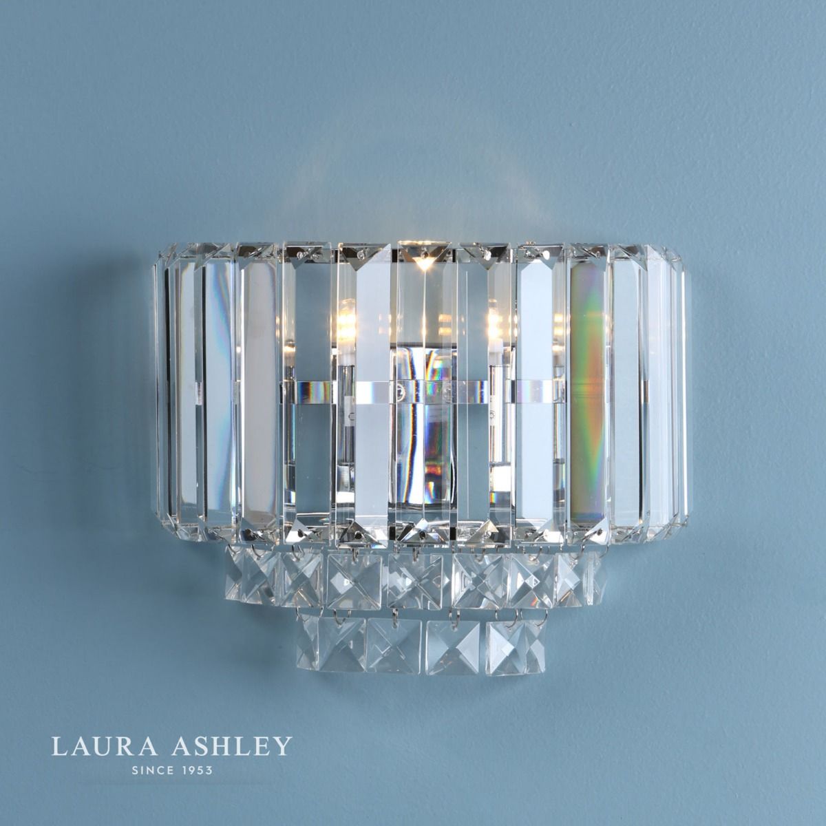 Laura Ashley Vienna Wall Light Polished Chrome Crystal