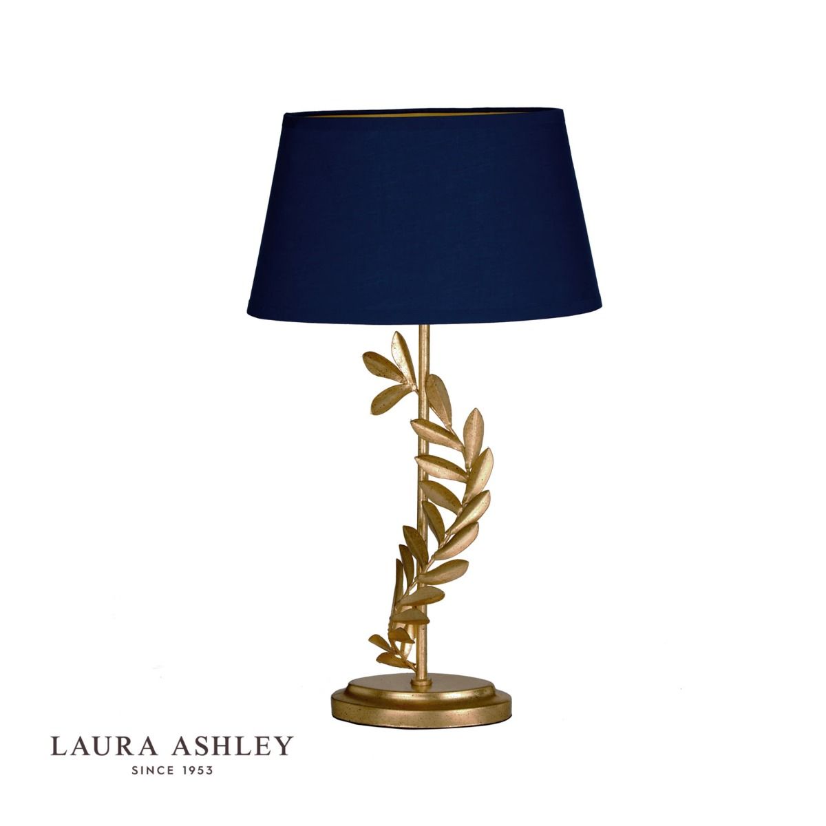 Laura Ashley Archer Table Lamp Leaf Design Gold With Shade