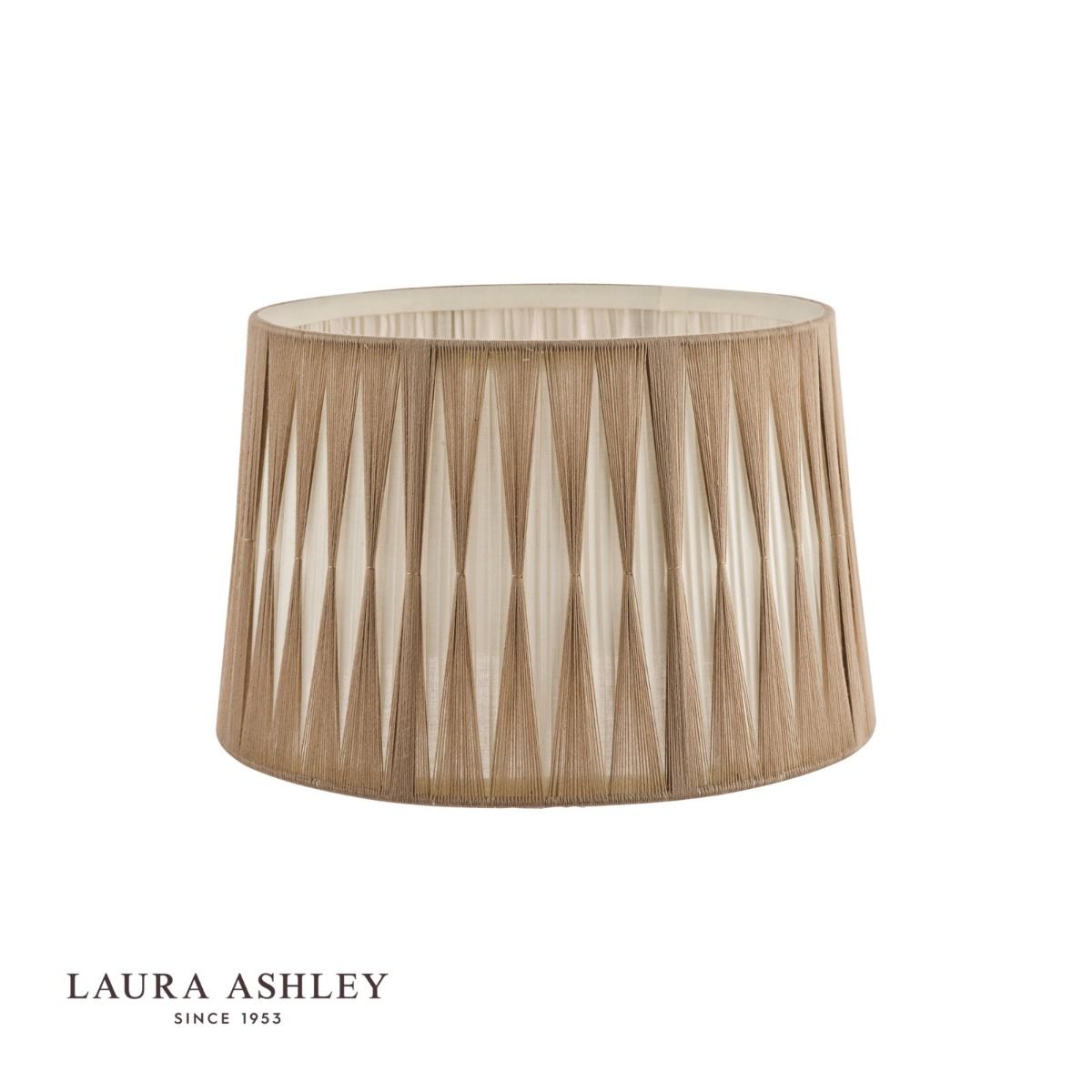 Laura Ashley Gathered Pleat Cotton Shade Natural 35cm/14 inch