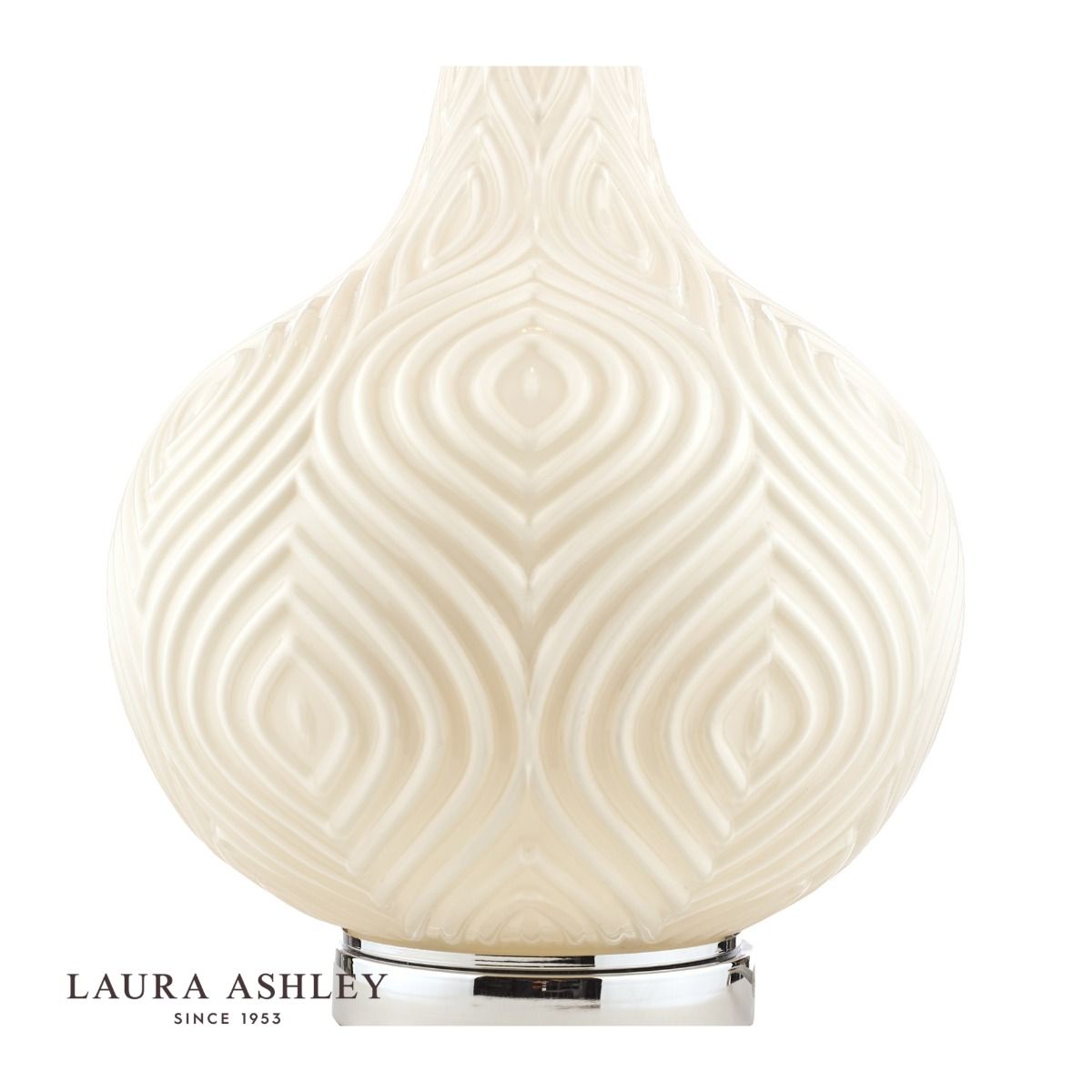 Laura Ashley Grace Table Lamp Patterned Glass with Shade