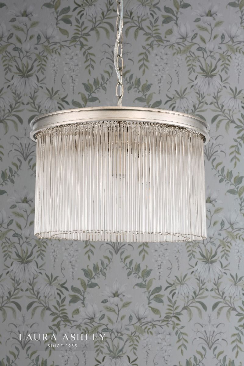 Laura Ashley Manon 3lt Pendant Champagne Clear Glass