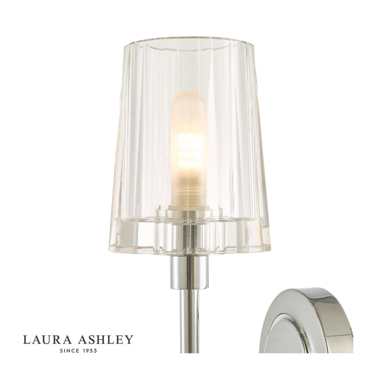 Laura Ashley Blake Bathroom Wall Light Crystal Polished Chrome IP44