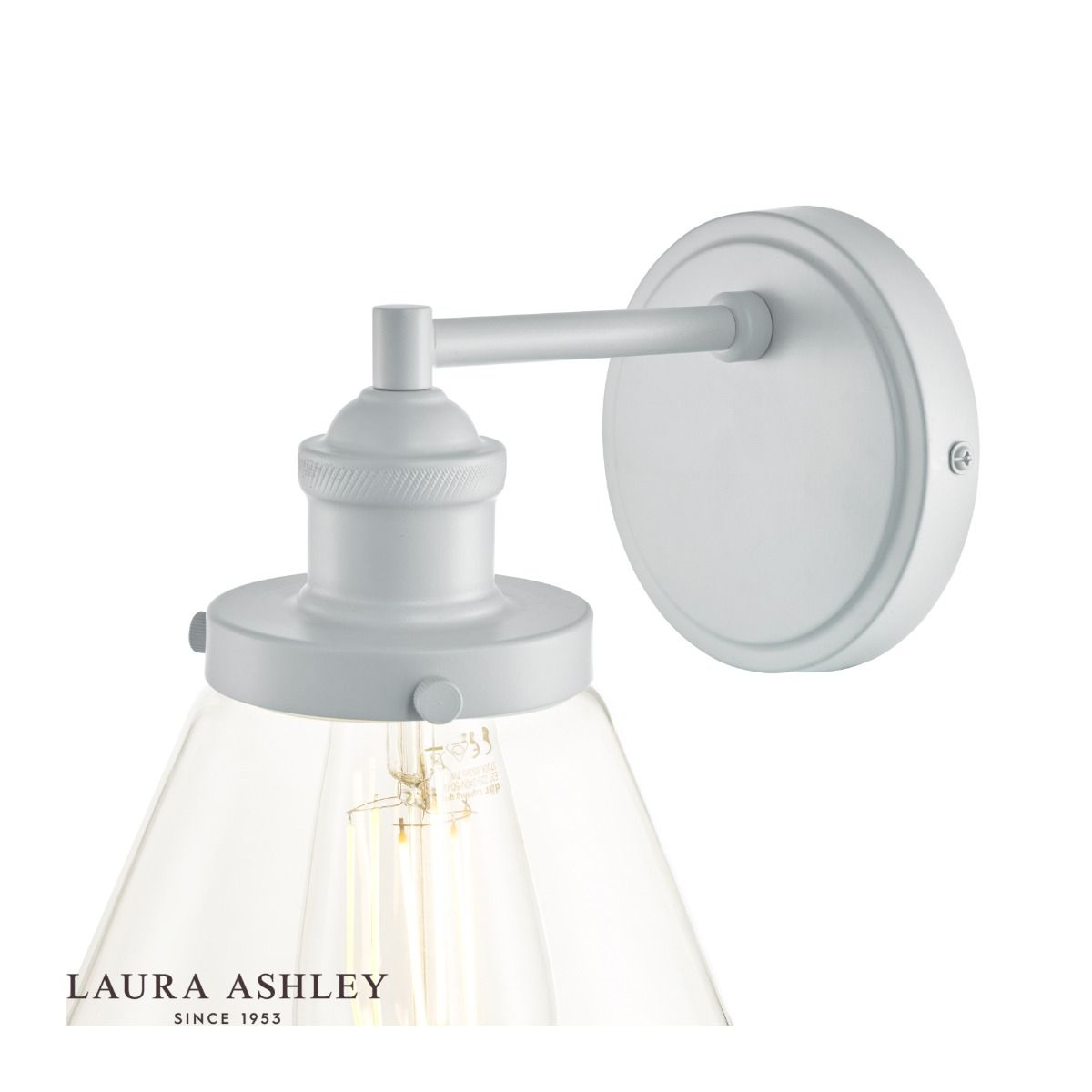 Laura Ashley Isaac Outdoor Wall Light Pale Slate Grey Glass IP44