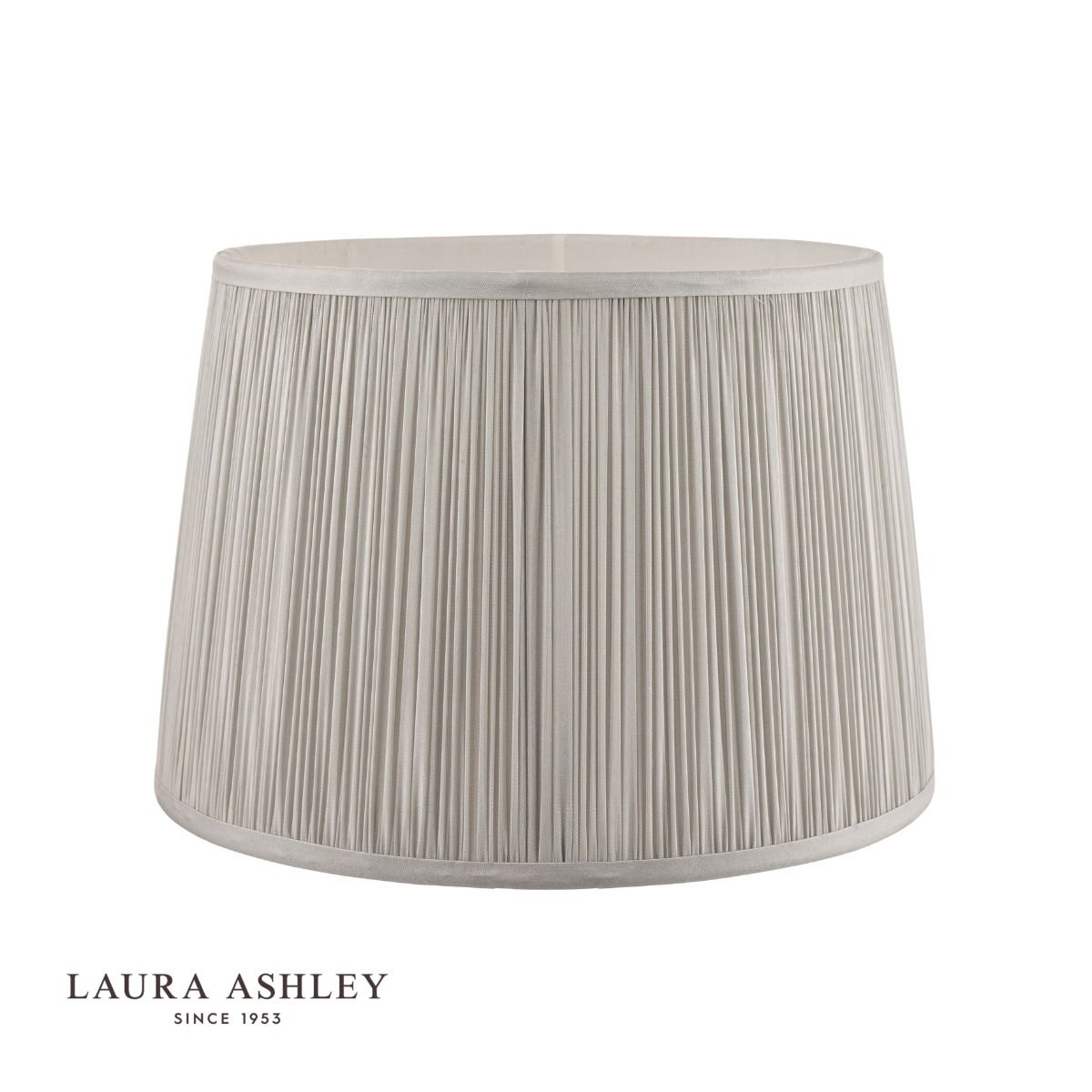 Laura Ashley Hemsley Pleated Silk Empire Drum Shade Silver 35cm/14 Inch