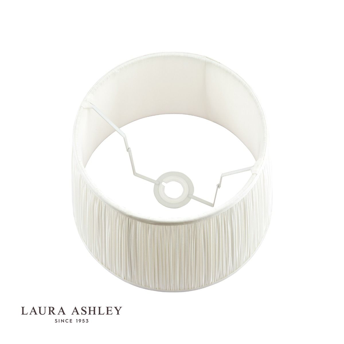Laura Ashley Hemsley Pleated Silk Empire Drum Shade Cream 35cm/14 Inch