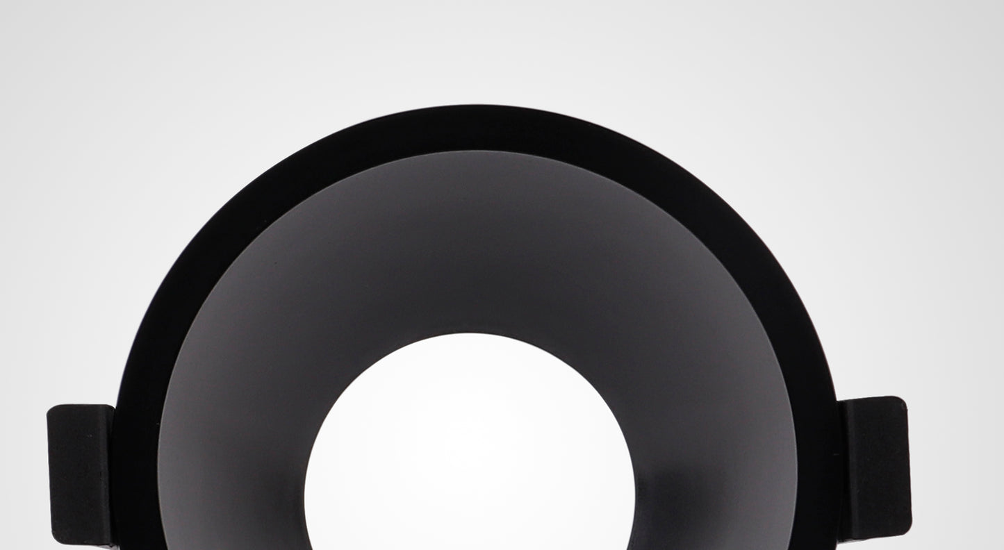 Lamborjini Funnel Centre, 85mm Cut Out, Spotlight Round, 1 x GU10 (Max 12W), Black, Lampholder Included by Mantra