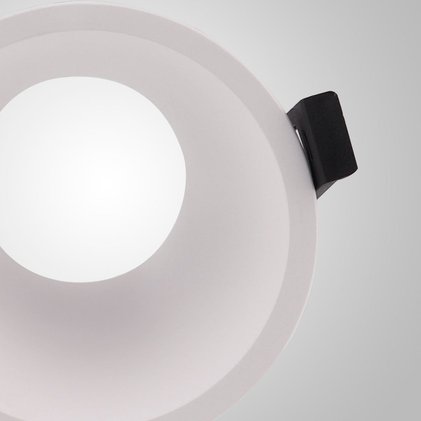 Lamborjini Funnel 45°, 85mm Cut Out, Spotlight Round, 1 x GU10 (Max 12W), White, Lampholder Included by Mantra