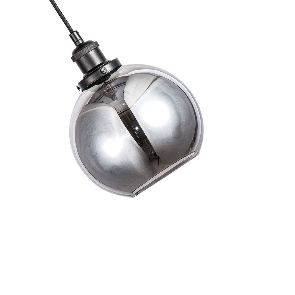 Lewis 1 Light Small Glass Ball Pendant Matt Black