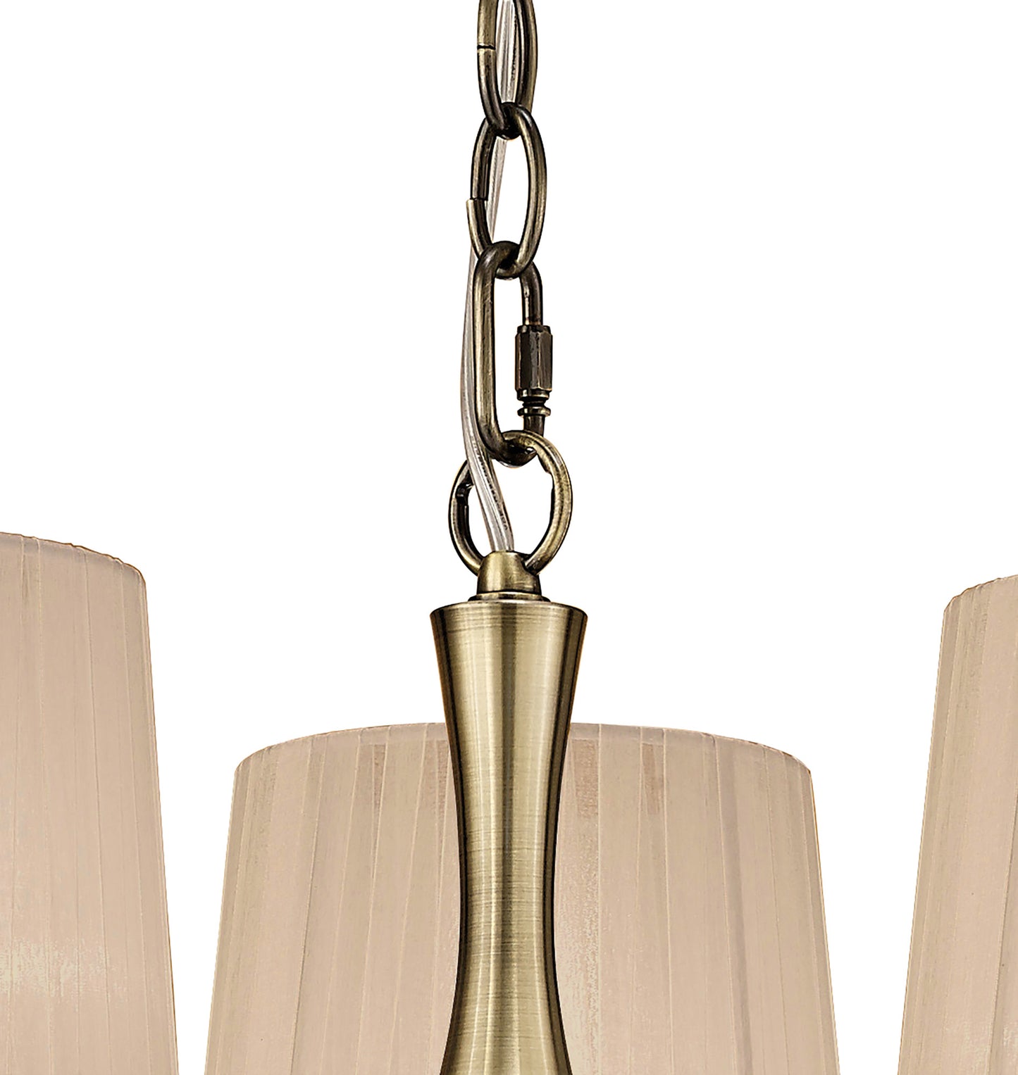 Loewe Pendant 3 Light E14, Antique Brass With Soft Bronze Shades by Mantra