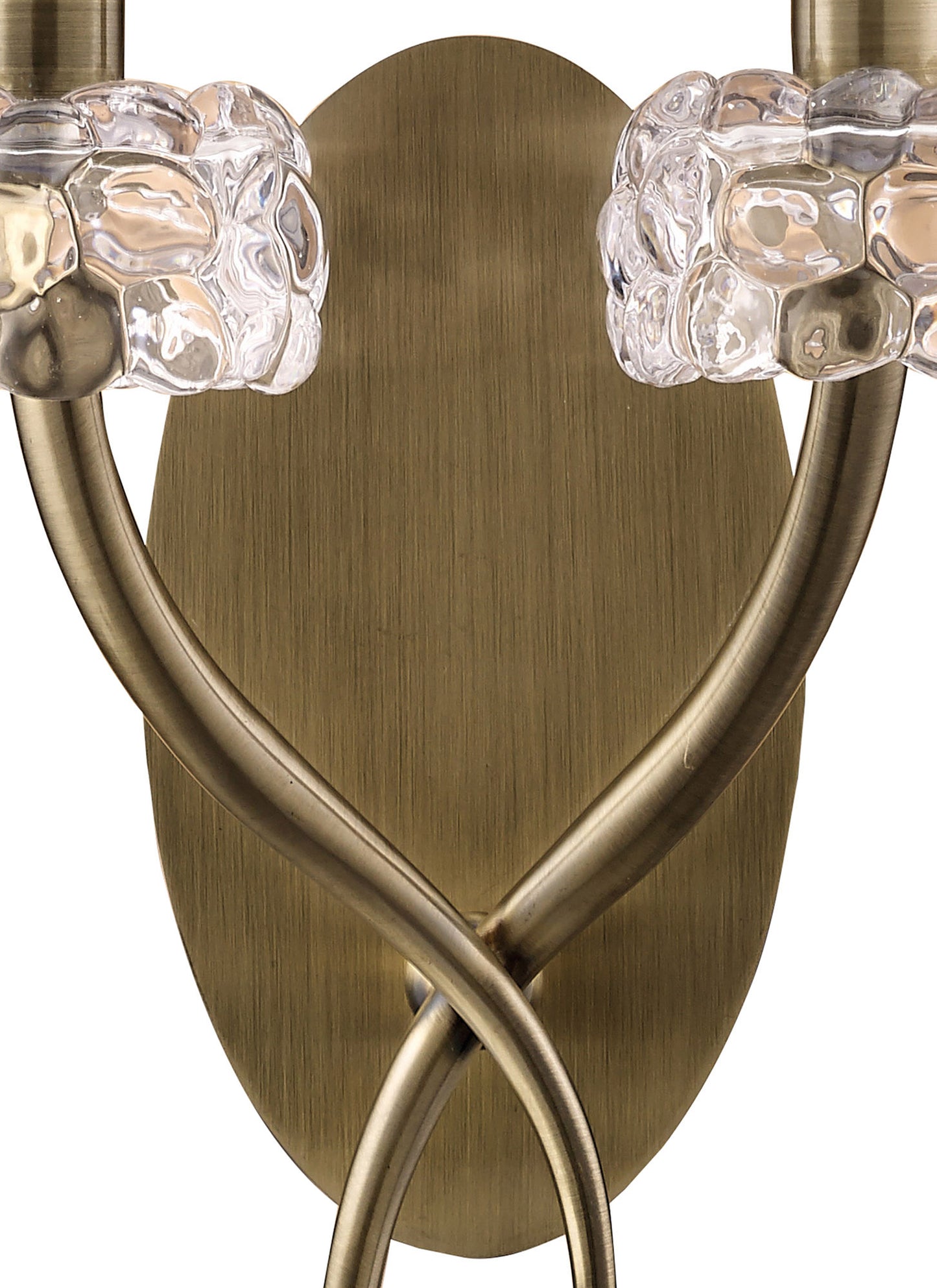 Loewe Wall Lamp Switched 2 Light E14, Antique Brass With Soft Bronze Shade by Mantra