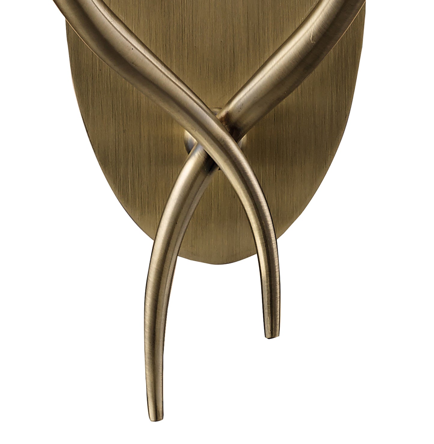 Loewe Wall Lamp Switched 2 Light E14, Antique Brass With Soft Bronze Shade by Mantra
