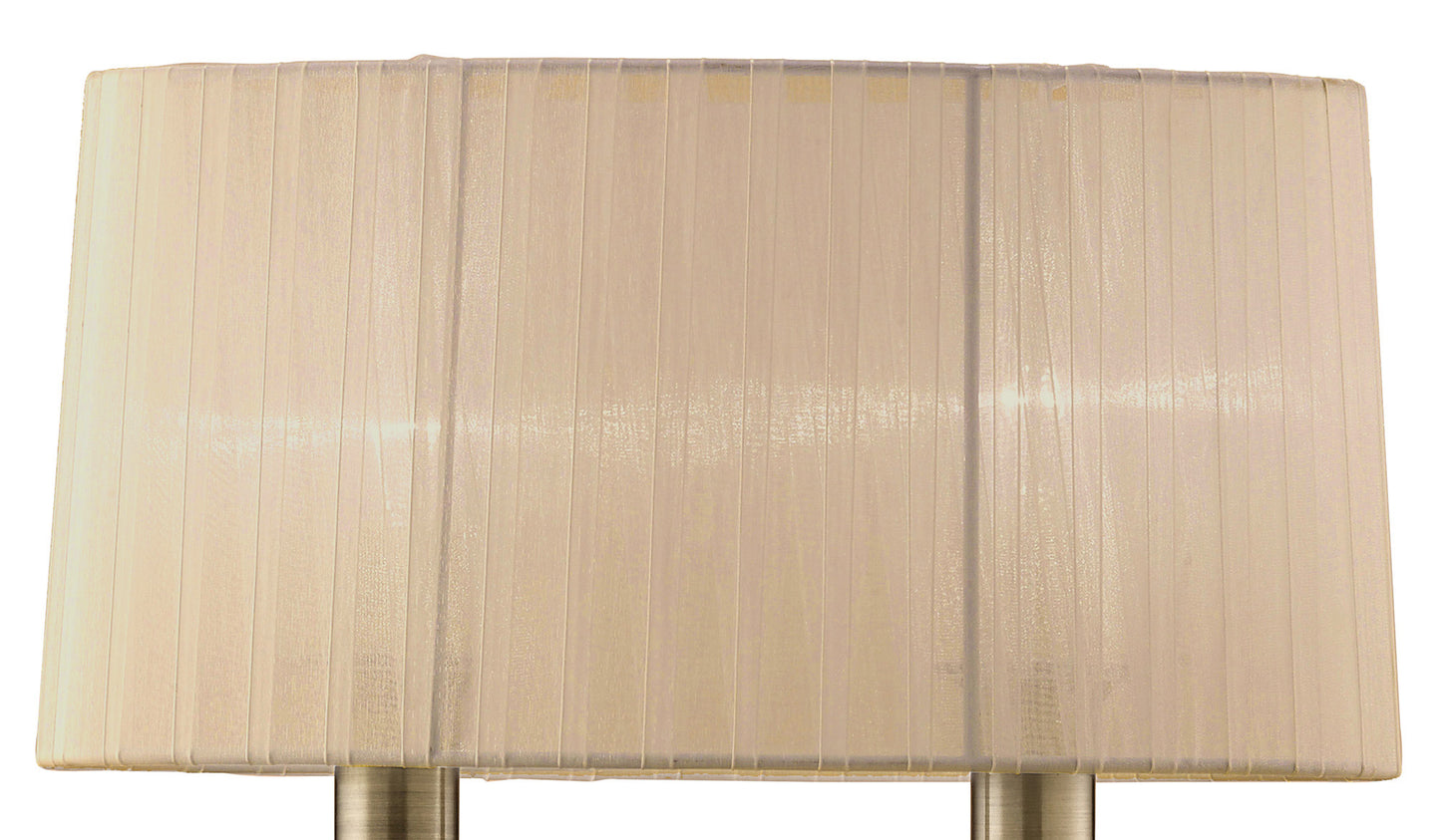 Loewe Wall Lamp Switched 2 Light E14, Antique Brass With Soft Bronze Shade by Mantra