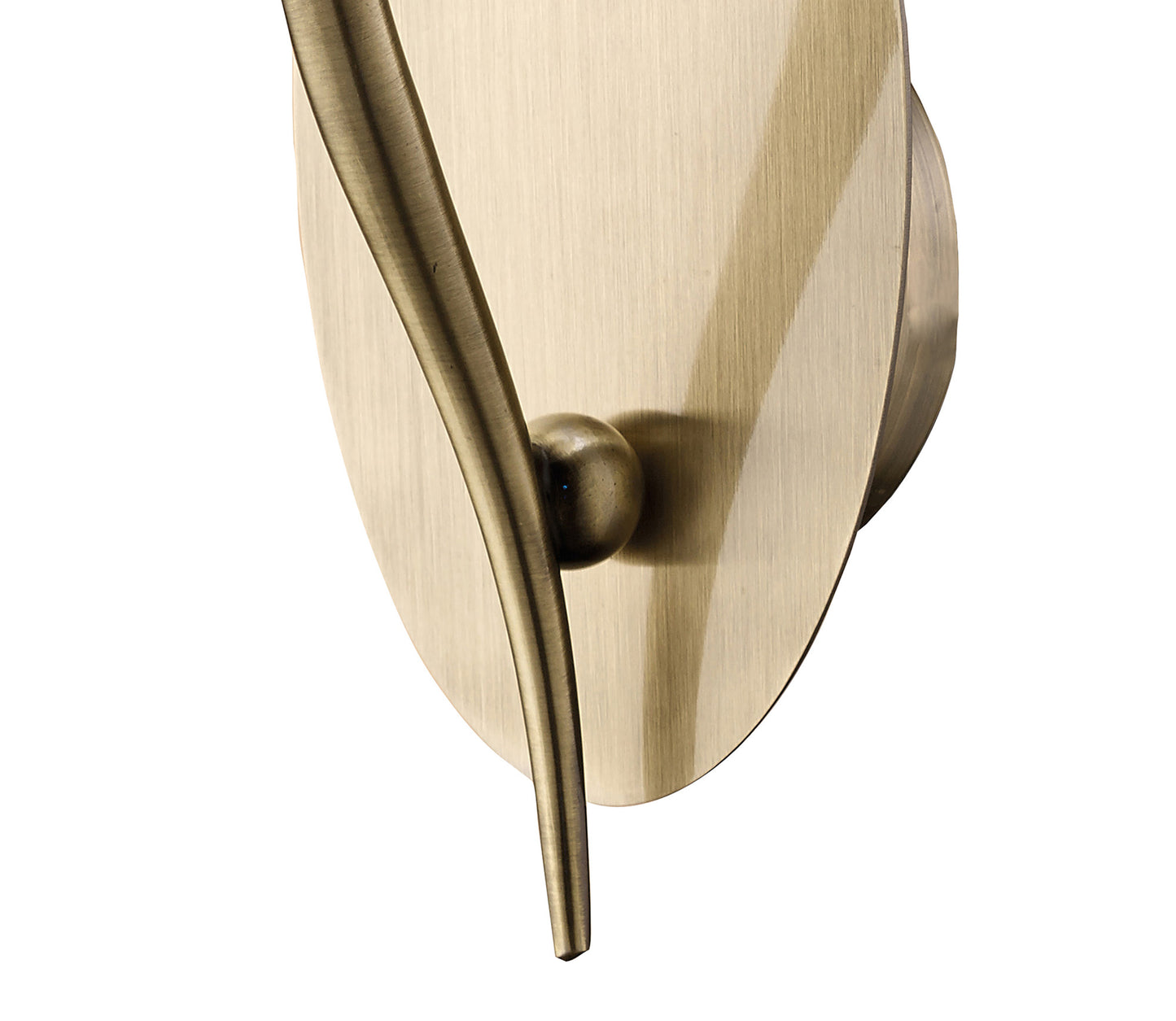 Loewe Wall Lamp Switched 1 Light E14, Antique Brass With Soft Bronze Shade by Mantra