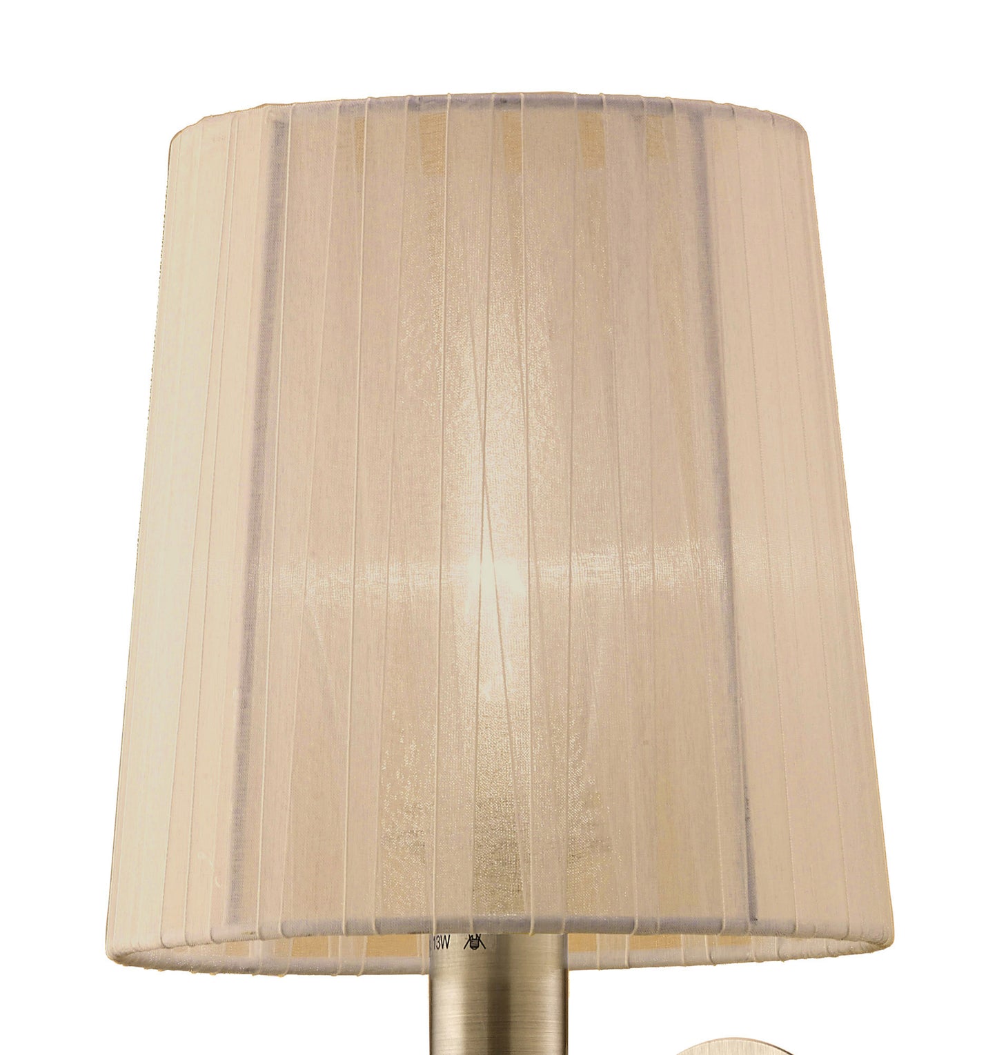 Loewe Wall Lamp Switched 1 Light E14, Antique Brass With Soft Bronze Shade by Mantra