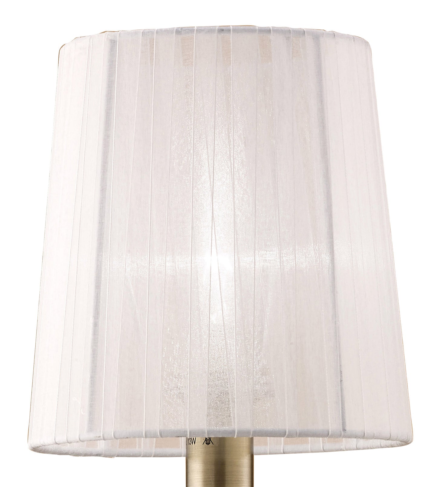 Loewe Wall Lamp Switched 1 Light E14, Antique Brass With White Shade by Mantra