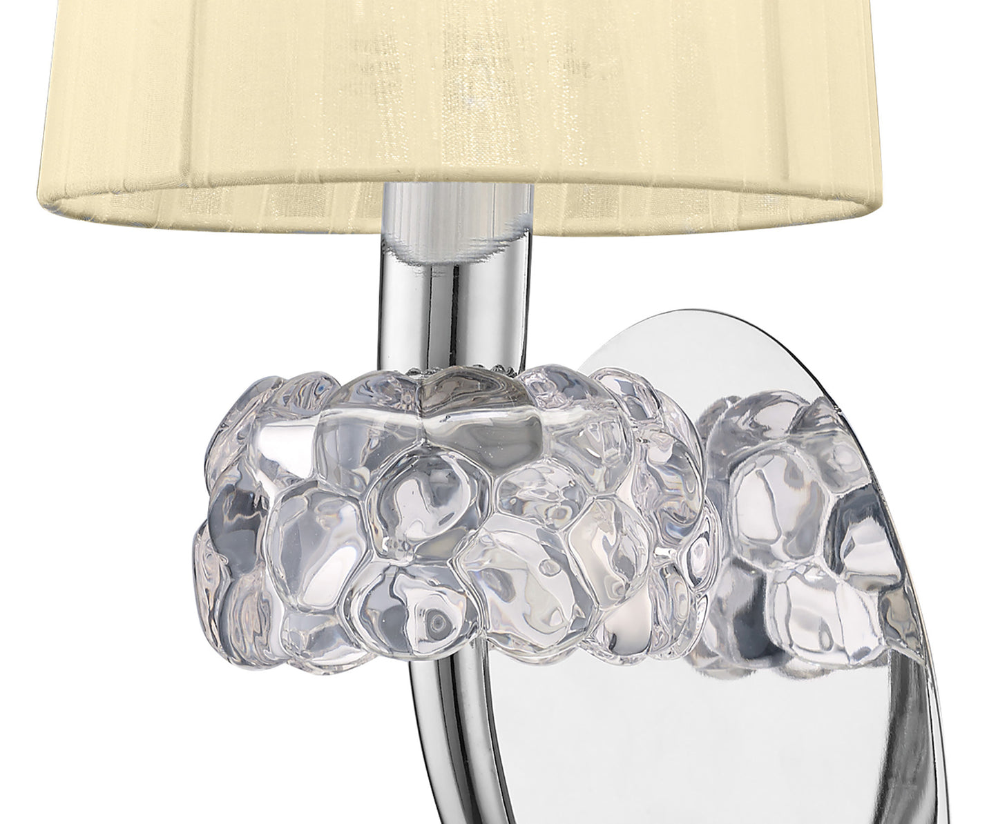 Loewe Wall Lamp Switched 1 Light E14, Polished Chrome With Cream Shade by Mantra