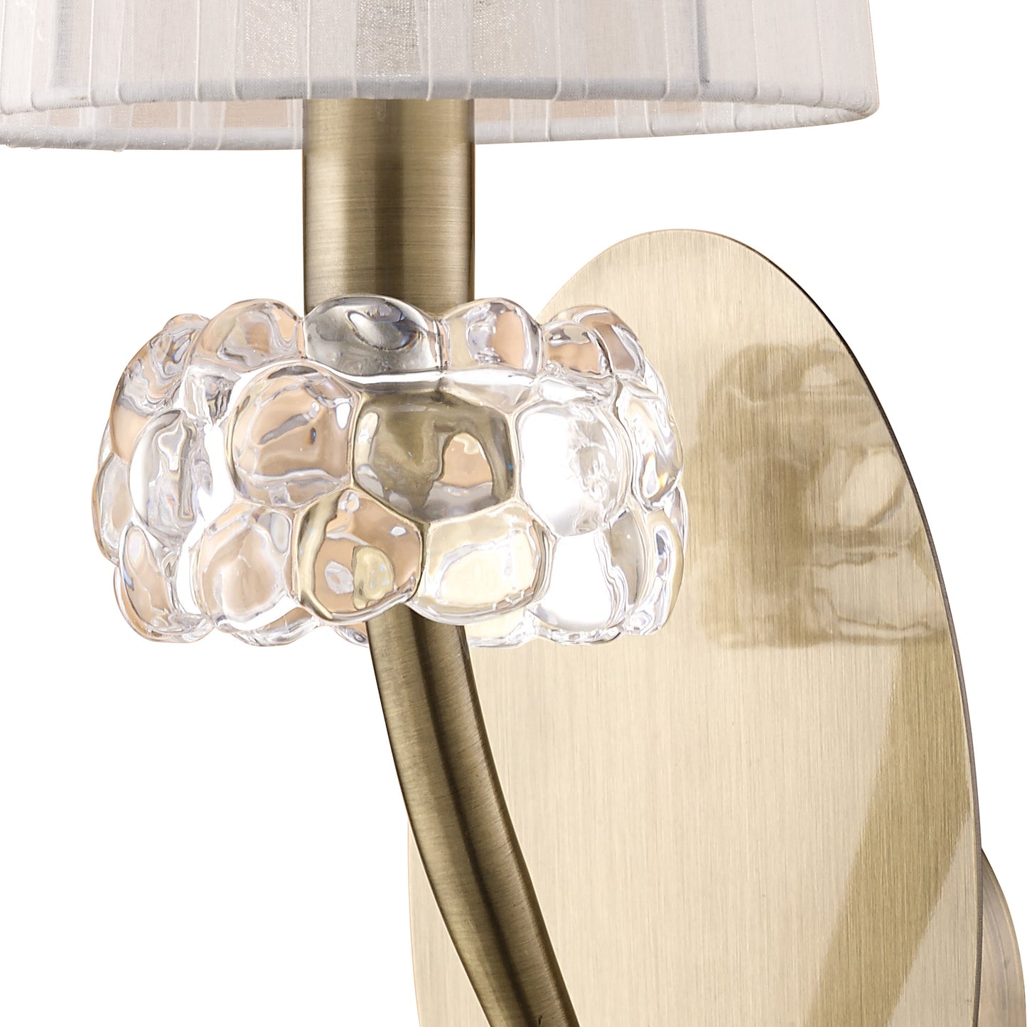 Loewe Wall Lamp 1 Light E14, Antique Brass With White Shade (4735) by Mantra