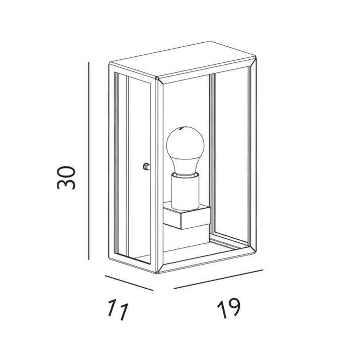 Lofoten 1 Light Half Lantern - Black