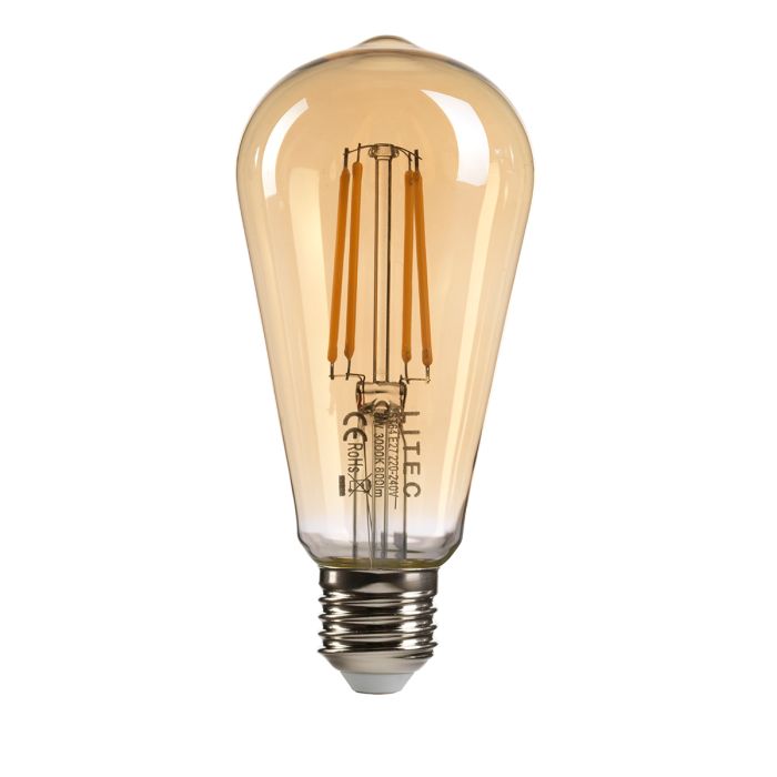Edison LED E27 Lamp - Amber Glass