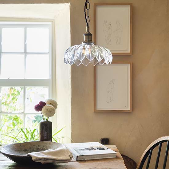 Organic Flora Clear Glass Pendant Light