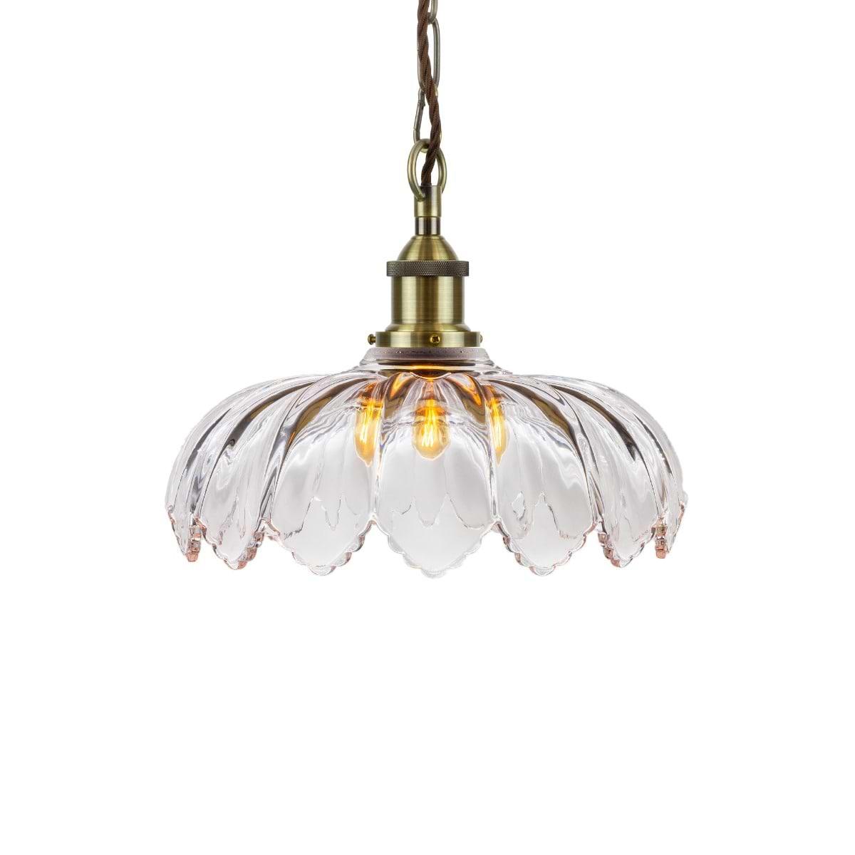 Organic Flora Clear Glass Pendant Light