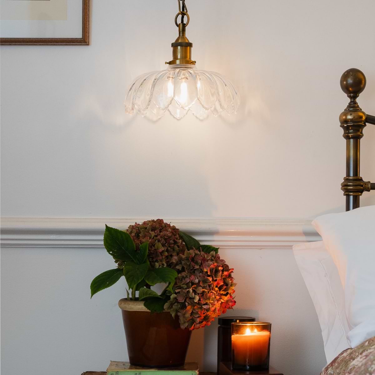 Organic Flora Clear Glass Pendant Light
