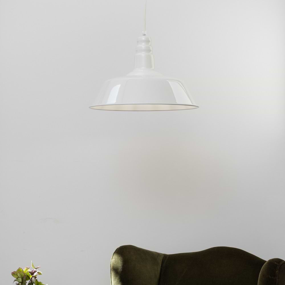 Argyll Industrial Pendant Light in Clay White