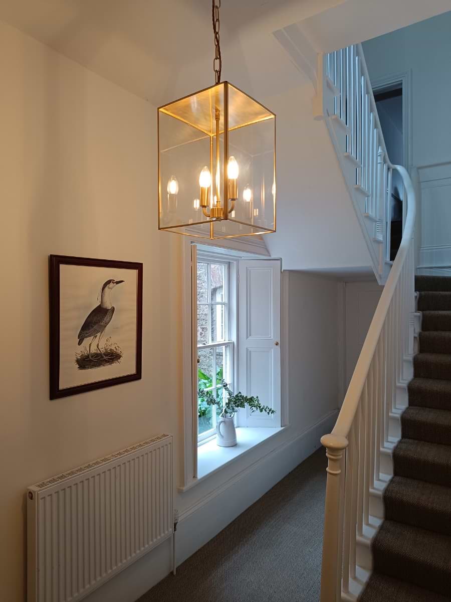 Soho Lighting Langdon Lantern Pendant Small Brass