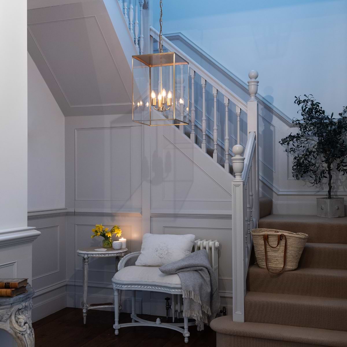 Soho Lighting Langdon Lantern Pendant Light Medium Brass