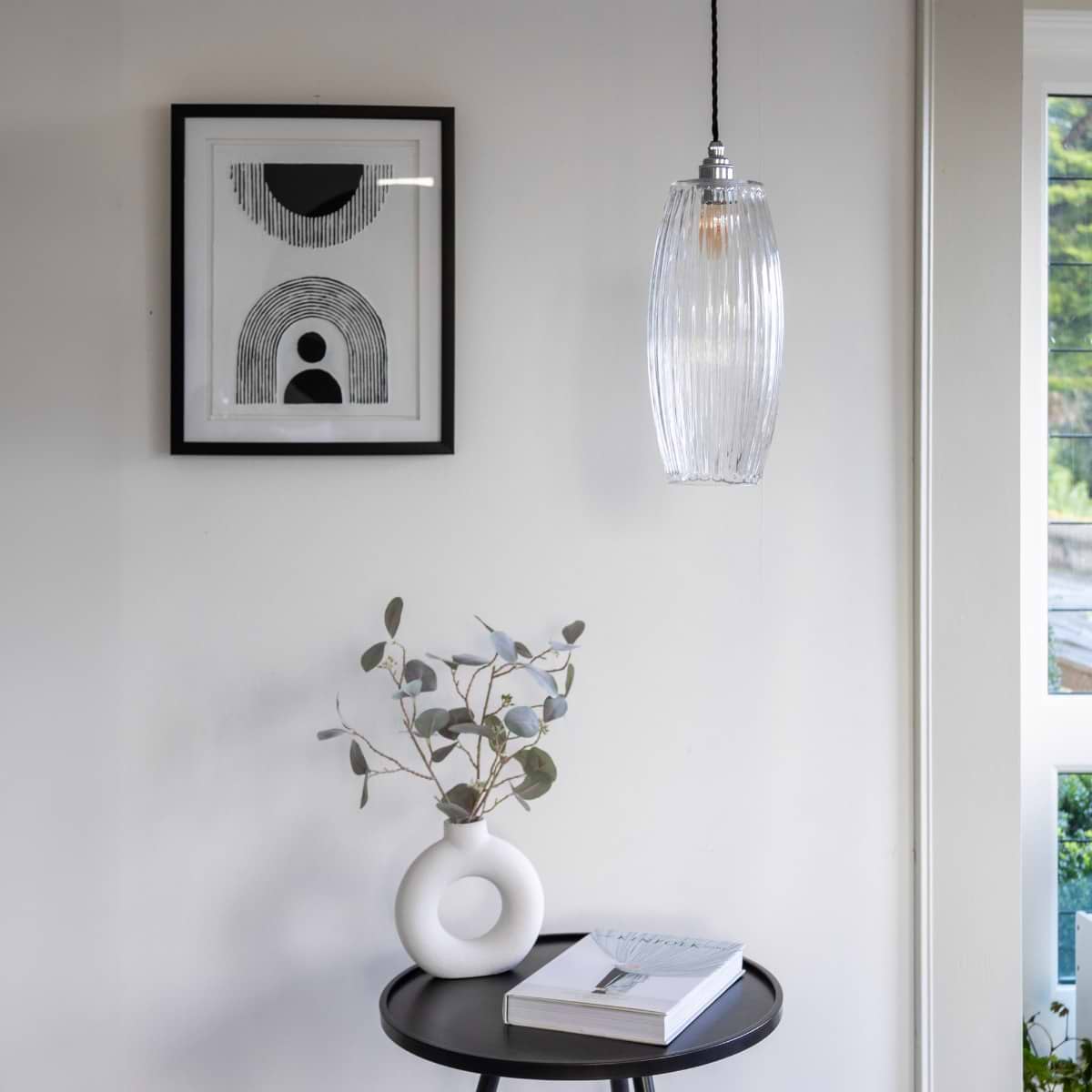 Henley Curve Fluted Glass Pendant Light