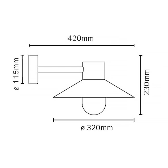 Lund 1 Light Wall Lantern - Black