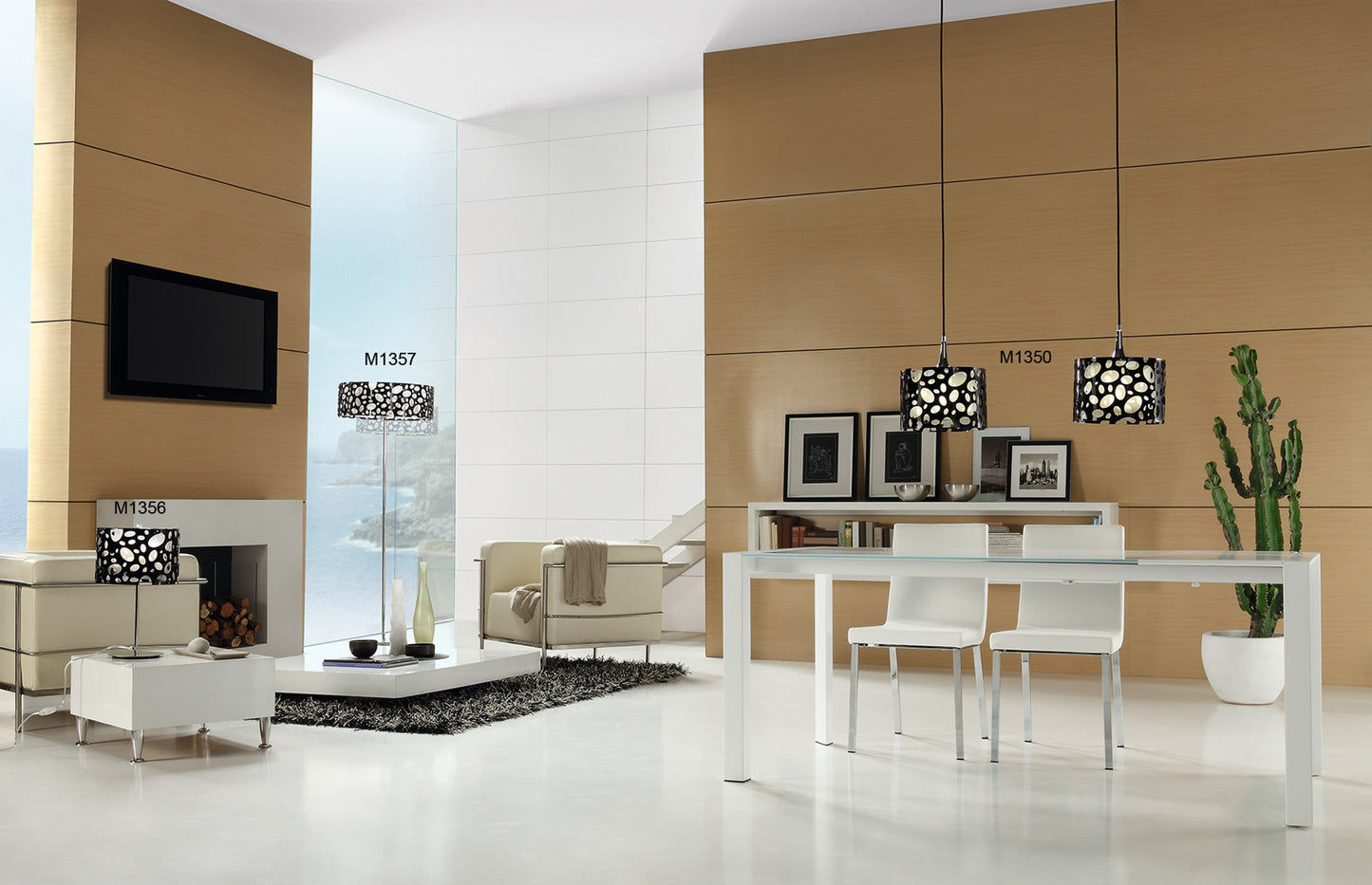 Lupin Wall Lamp 1 Light E27, Gloss Black/White Acrylic/Polished Chrome, CFL Lamps INCLUDED by Mantra