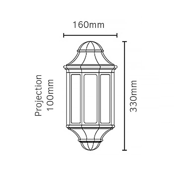 Malaga Mini 1 Light Mini Wall Lantern - Black